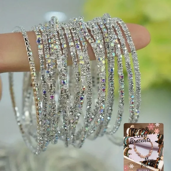 Elegant Silver and Multicolor Women's Bracelet Set - Picture 1 of 1